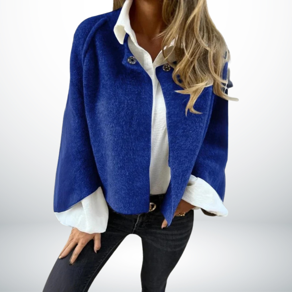 Cappotto corto donna versatile, perfetto per autunno inverno. Stile elegante e casual chic, massima comodità.