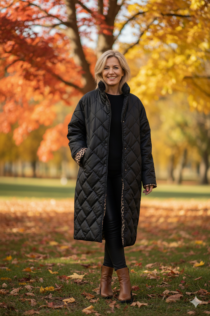 Giacca donna invernale moderna e reversibile, design alla moda per un look casual-elegante, massimo calore.