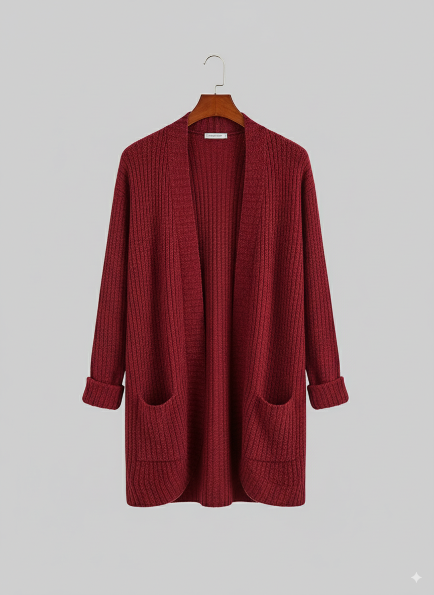 Cardigan kimono da donna autunnale, comodo e versatile. Perfetto come soprabito leggero per ogni stile.