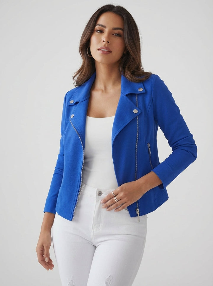 Blazer donna femminile stile biker, elegante e moderno, per un look distintivo e audace.