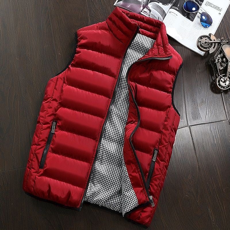 Gilet uomo impermeabile e caldo, abbigliamento esterno casual versatile per ogni occasione.