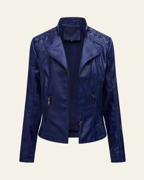 Audace giacca donna biker slim per abbigliamento femminile. Perfetta come capospalla elegante.