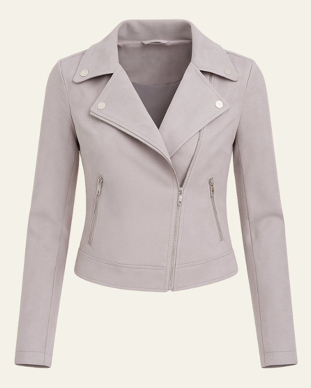 Giacca moda donna, taglio elegante e vestibilità slim, revers a punta per un tocco chic.