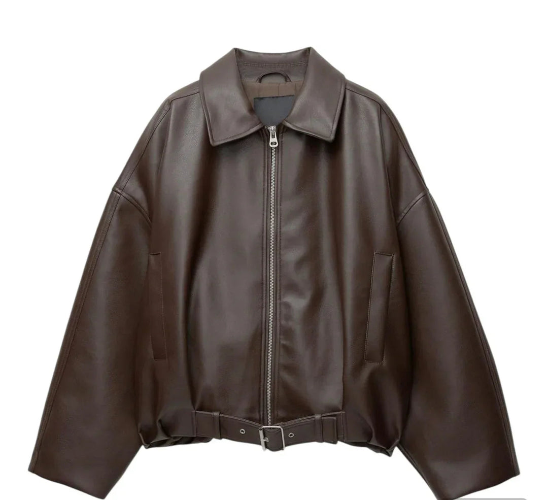 Giacca donna aviatore con cintura in vita, per un look retrò e alla moda, perfetta per ogni occasione.