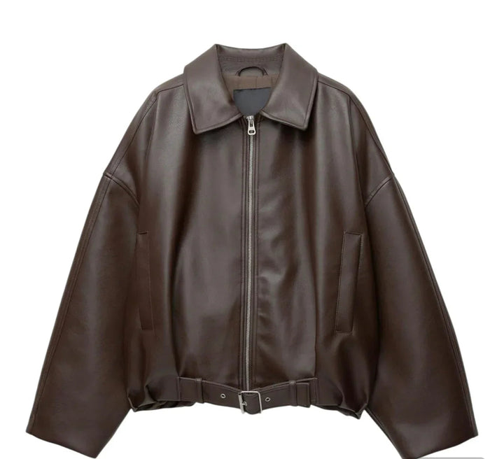 Giacca donna aviatore con cintura in vita, per un look retrò e alla moda, perfetta per ogni occasione.