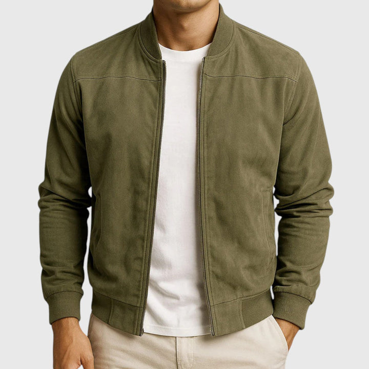 Giacca bomber uomo verde per stile e comfort quotidiano, perfetta per la primavera e outfit casual.