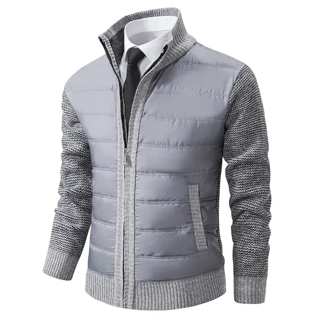 Giacca uomo ibrida collo alto per un look casual o elegante. Essenziale per la moda maschile invernale.