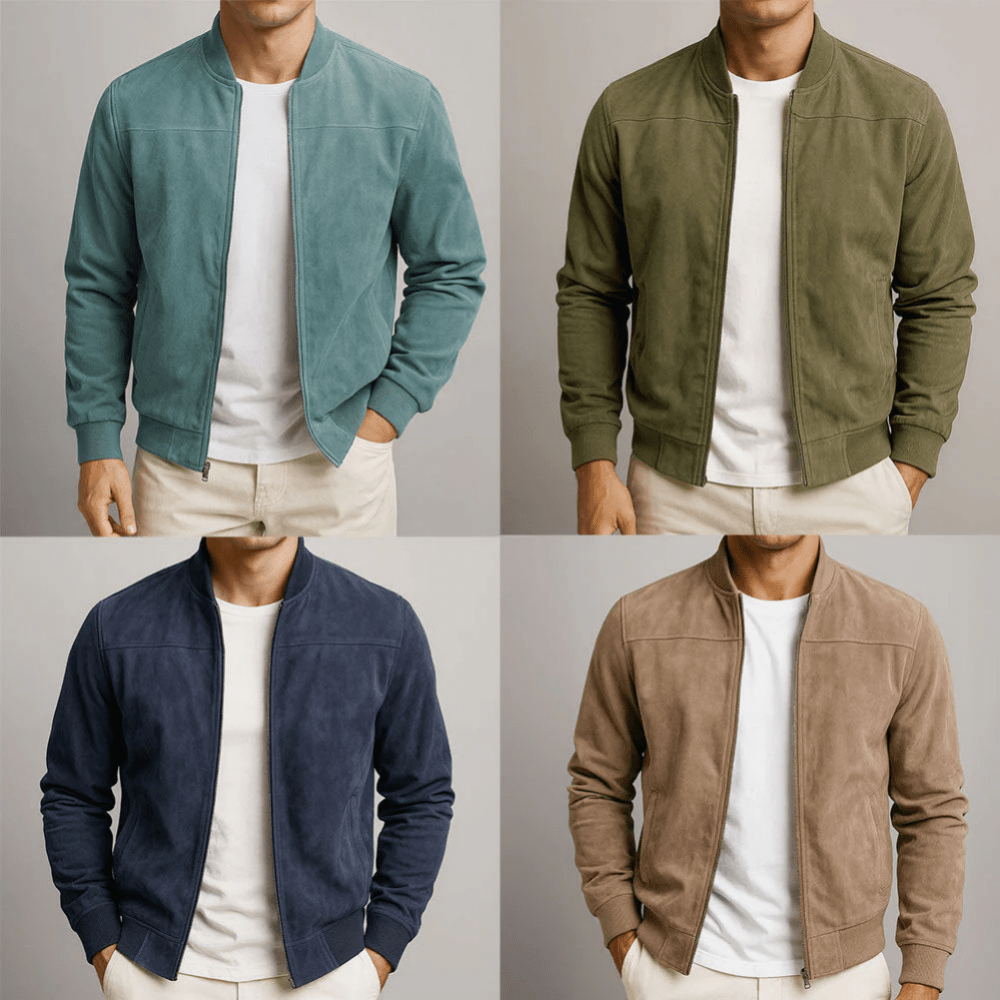 Bomber uomo casual ma raffinato, ideale per la primavera e l'autunno. Giacca versatile per un look moderno. Moda maschile.