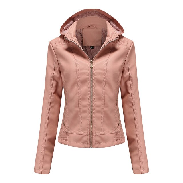 Felpa donna trendy rosa con zip frontale e cappuccio removibile, per un look casual versatile. Materiale sintetico.
