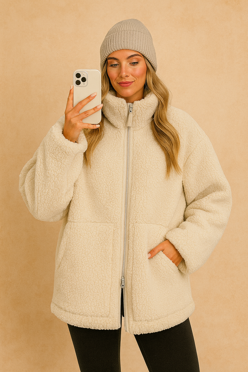 Giubbotto invernale donna oversize, dal taglio morbido e caldo, ideale per affrontare il freddo con eleganza.