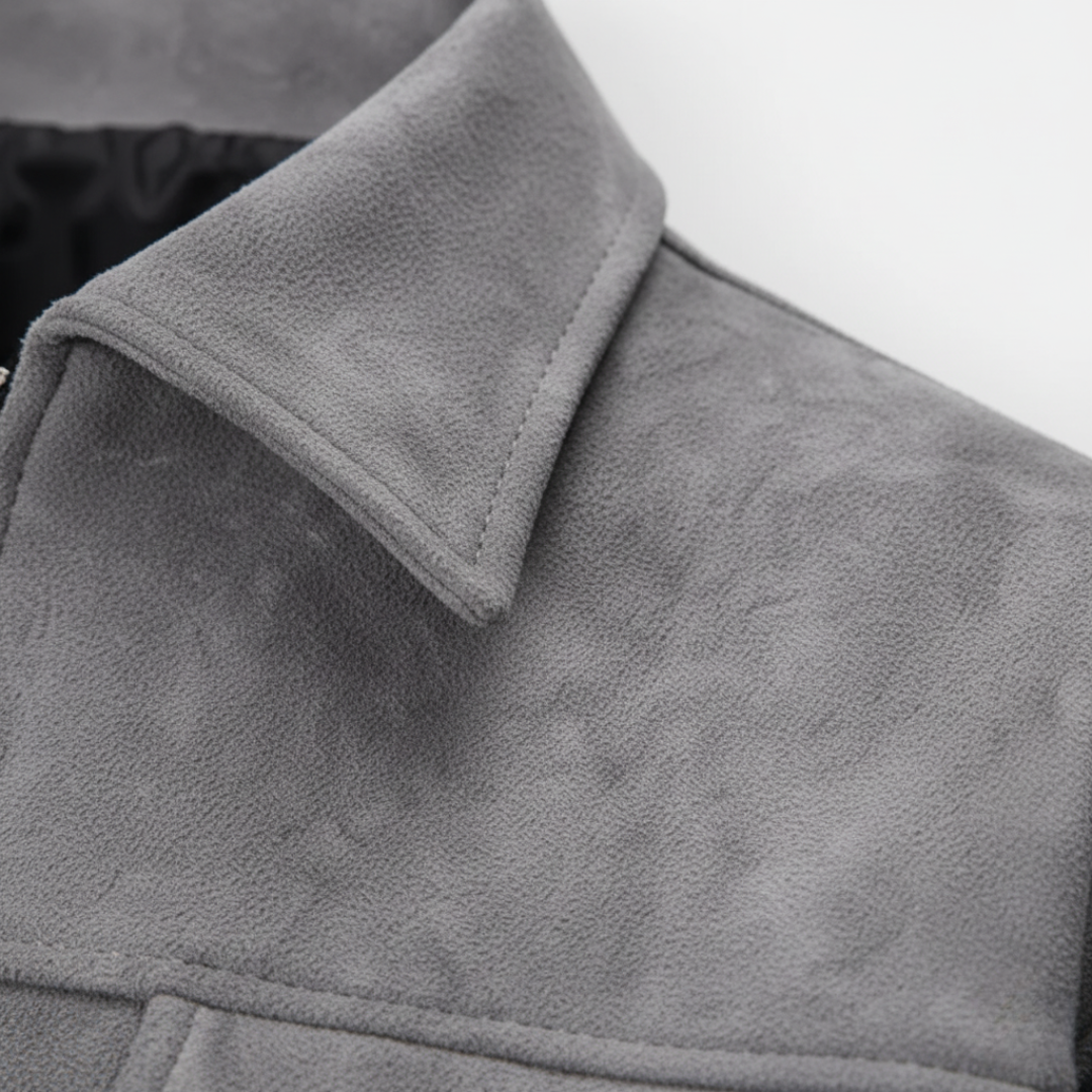 Giacca uomo leggera con zip in grigio, perfetta per la primavera/autunno. Un capospalla casual versatile.