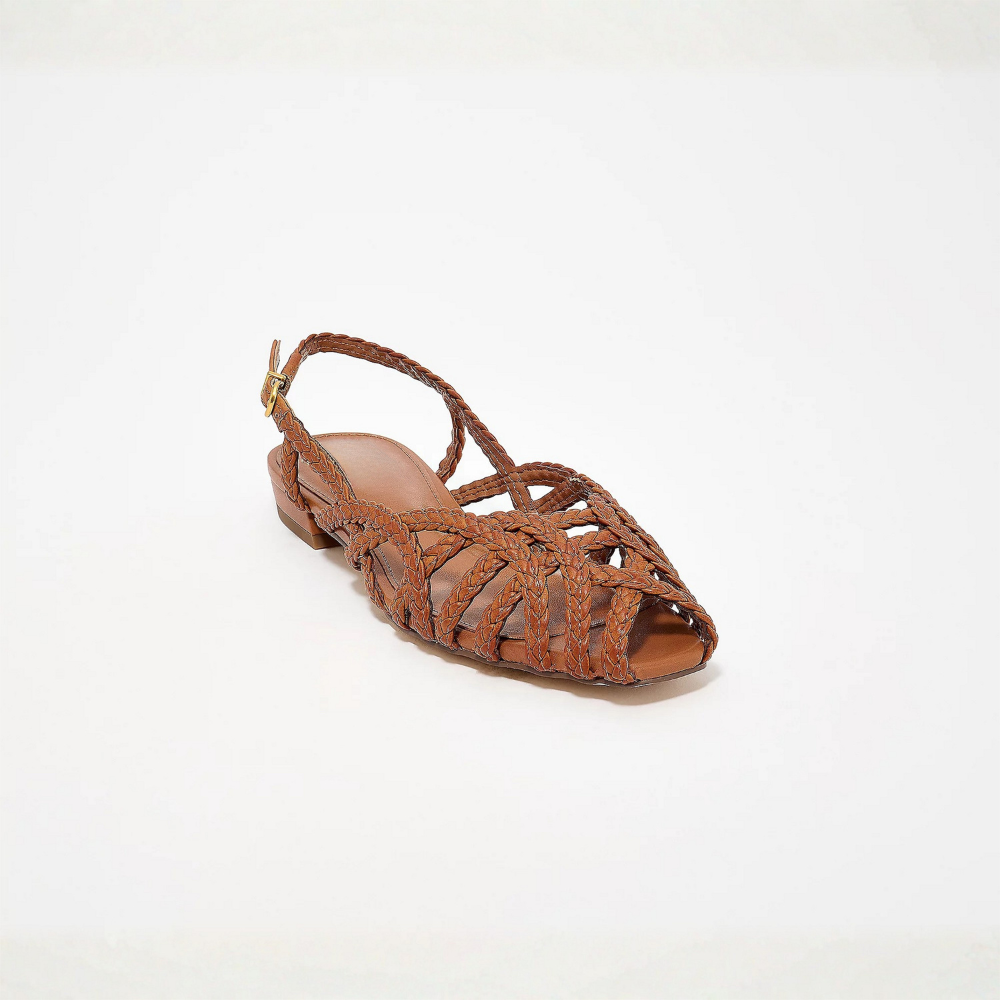 Sandali slingback donna intrecciati, design elegante e moderno per l'estate.