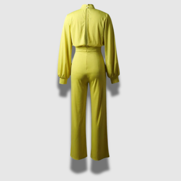 Completo donna formale, tuta elegante con colletto in piedi. Ideale per un look professionale e sofisticato.