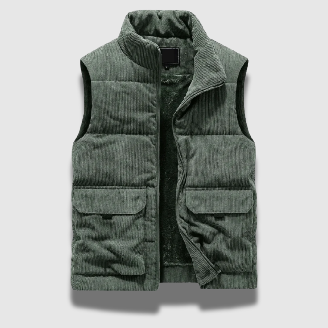 Gilet invernale uomo, capospalla caldo e alla moda. Perfetto per un abbigliamento casual o elegante.