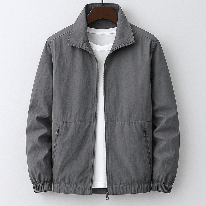 Giacca primaverile estiva da uomo con zip, traspirante e leggera. Look casual-elegante per ogni outfit.