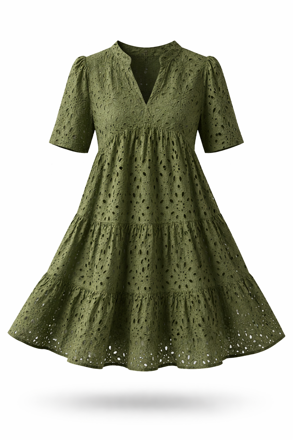 Vestito estivo fluido da donna, con ricami raffinati e design femminile per la primavera.