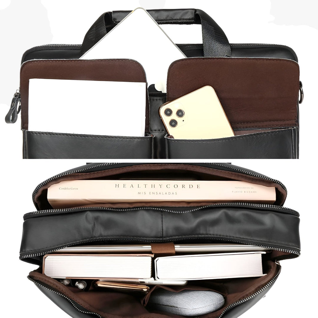 Accessorio uomo: borsa porta laptop versatile ed elegante, perfetta per ogni esigenza di lavoro e viaggio.