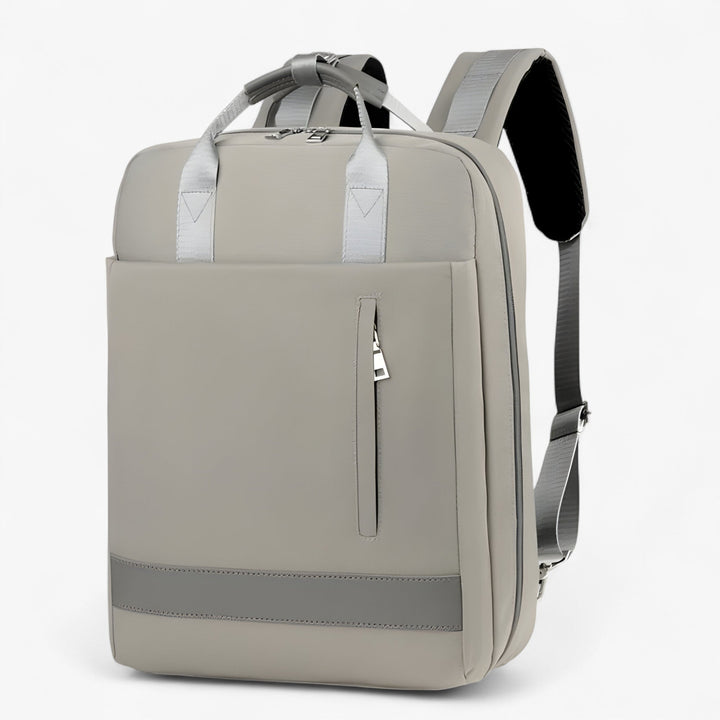 Zaino donna beige in tessuto, stile minimalista ed elegante per tutti i giorni.