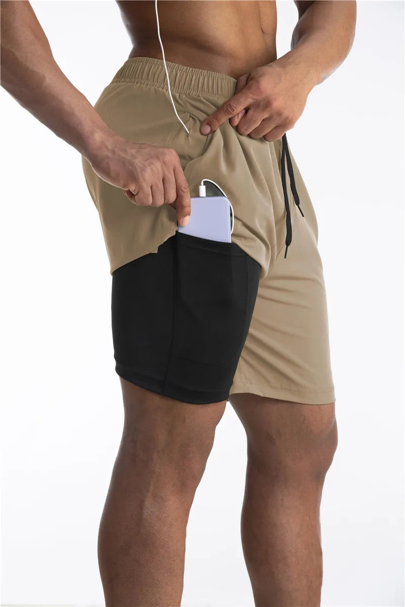 Pantaloncini estivi uomo premium per sport. Perfetti per corsa, palestra e allenamento. Abbigliamento sportivo con fodera.