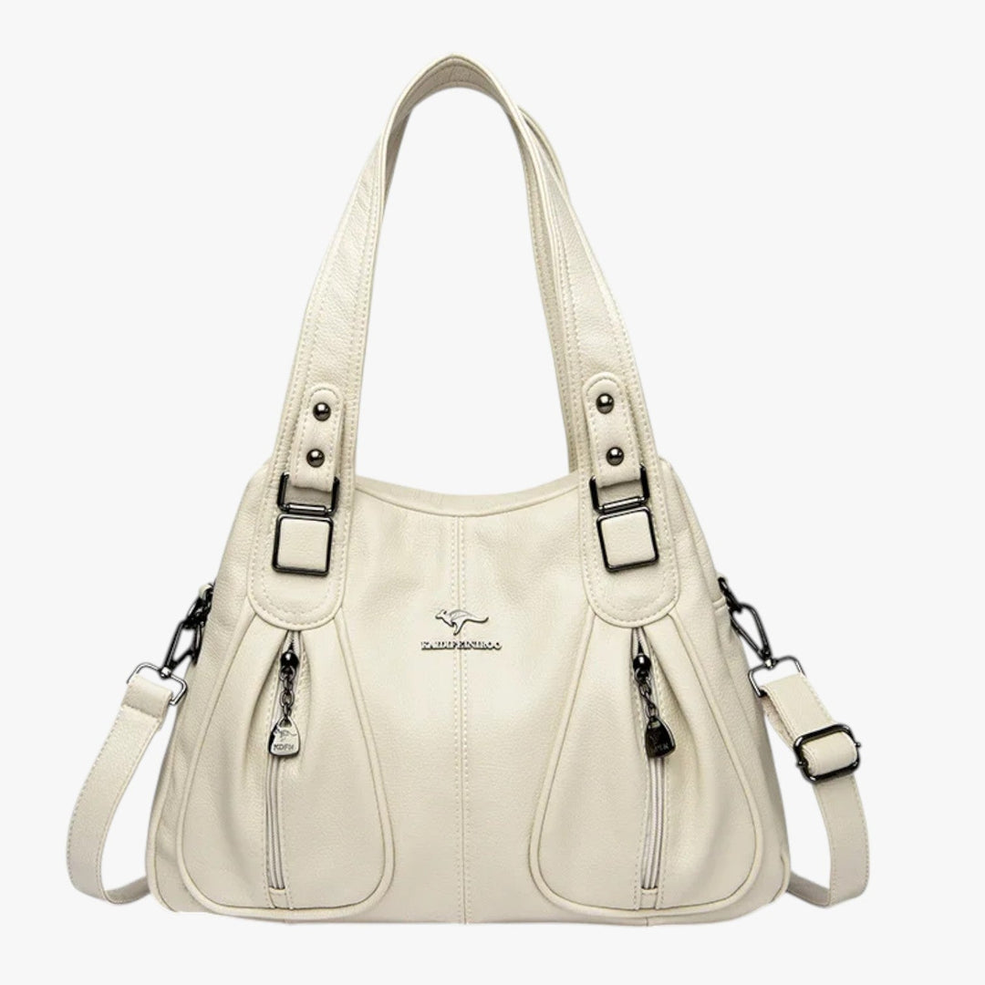 Borsa tote donna color cammello, elegante e capiente, perfetta per lavoro quotidiano.