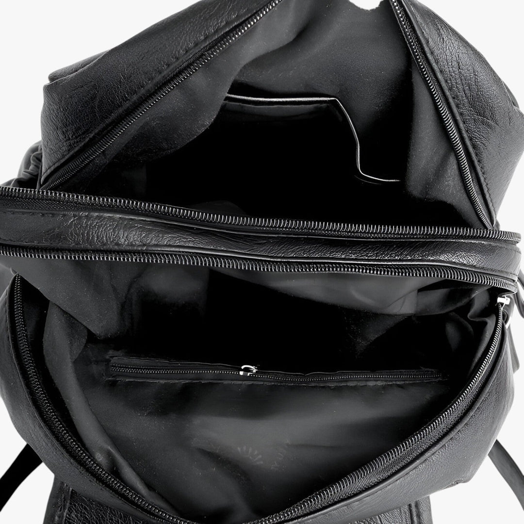 Elegante zaino donna multitasche, perfetto per l'organizzazione quotidiana. Confortevole e versatile.