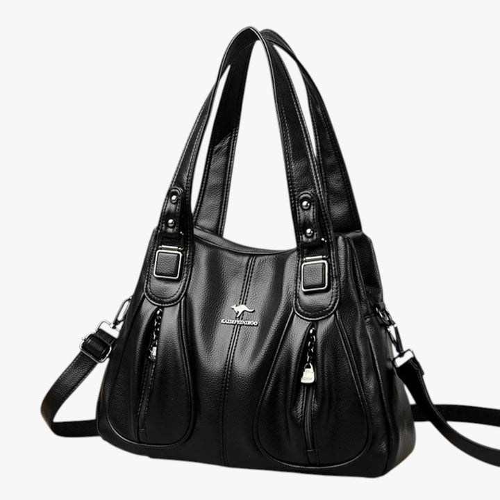 Borsa tote grande blu elettrico, design moderno e scomparti multipli, accessorio pratico.