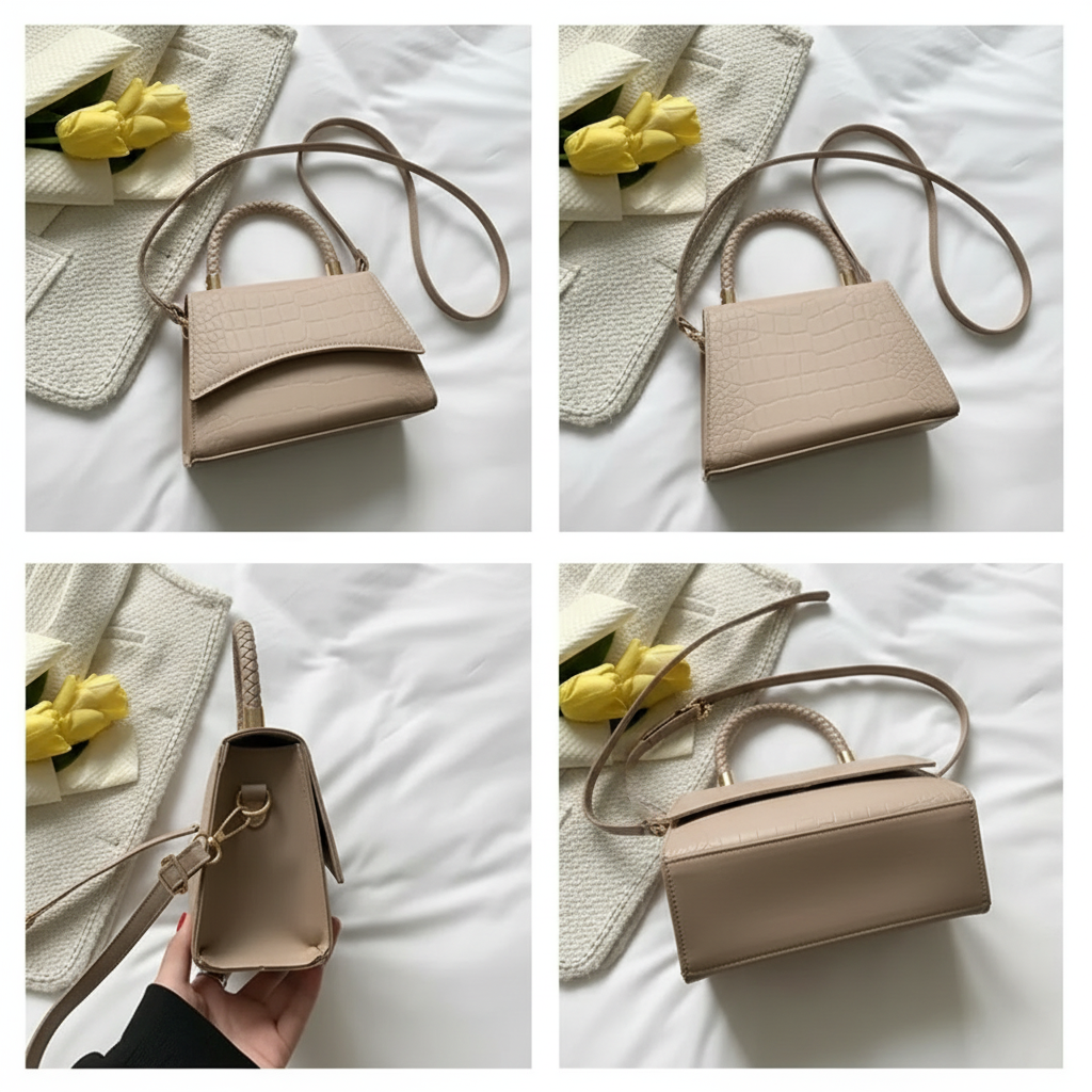Borsetta donna elegante con tracolla regolabile, un must-have in pelle sintetica nera per ogni occasione.