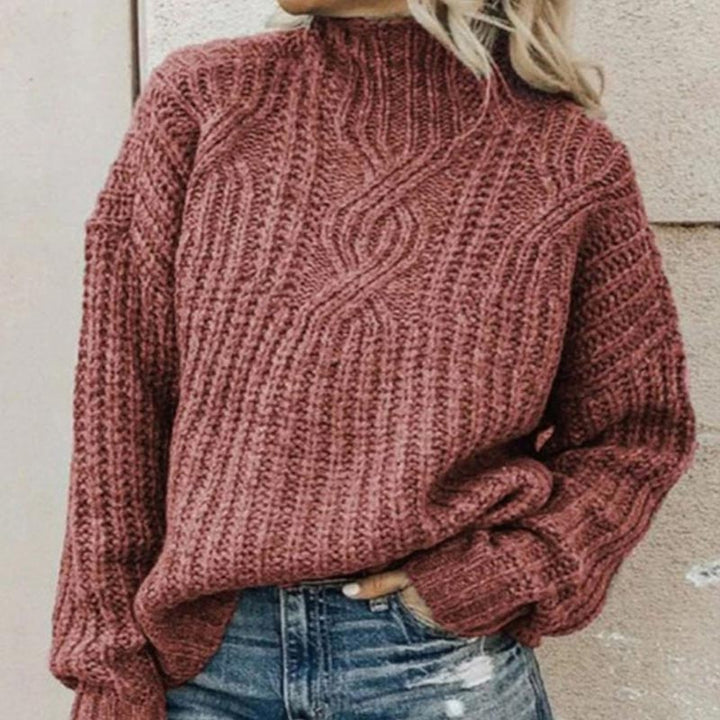 Maglione donna collo alto verde, perfetto per abbigliamento casual. Maglia comoda e versatile per l'inverno. Stile e comfort.