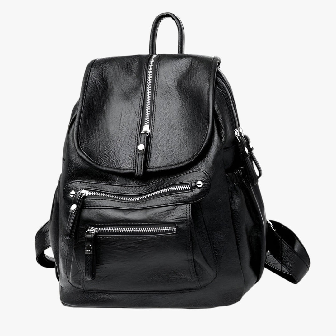 Zaino donna multitasche versatile, stile italiano. Ideale per viaggio o uso quotidiano elegante.