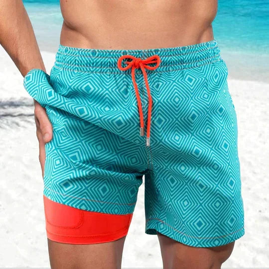 Shorts costume uomo per l'estate, pantaloncini comodi e alla moda per spiaggia, mare e vacanze.