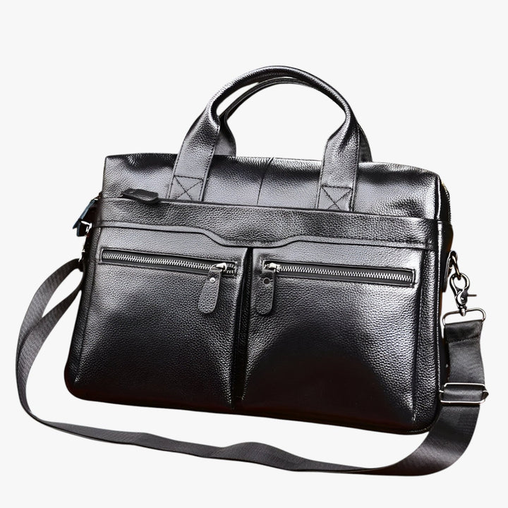 Borsa portadocumenti uomo marrone, design elegante per ufficio e lavoro.