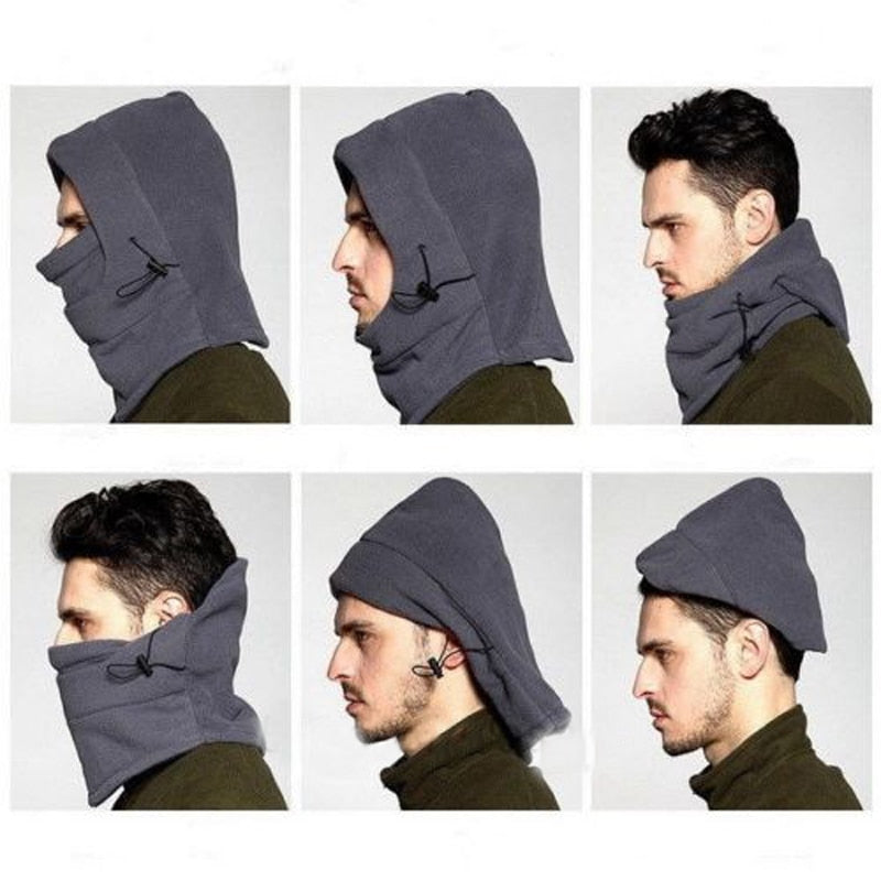 Protezione dal freddo: passamontagna in pile unisex, disponibile nero e grigio, per sci, snowboard e outdoor.