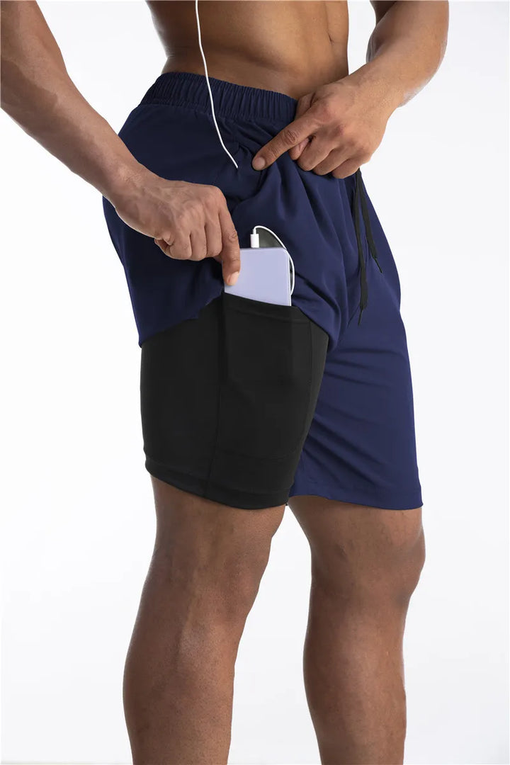 Pantaloncini sportivi uomo, perfetti per palestra e attività casual. Premium, con fodera e tasca telefono integrata.