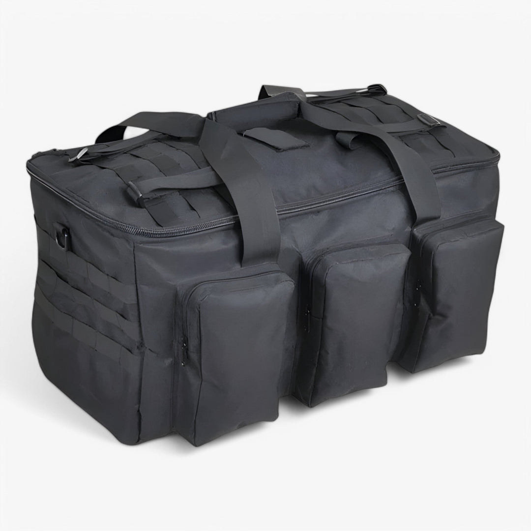 Pratico borsone sportivo kaki uomo 55L, perfetto per brevi viaggi, palestra e attività all'aperto.