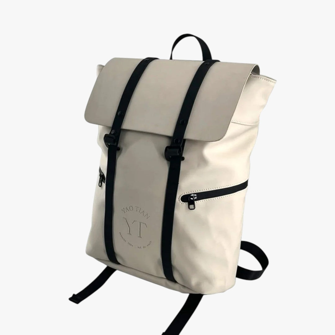 Zaino laptop roll top per viaggio, unisex, con ampio scomparto, resistente e versatile.