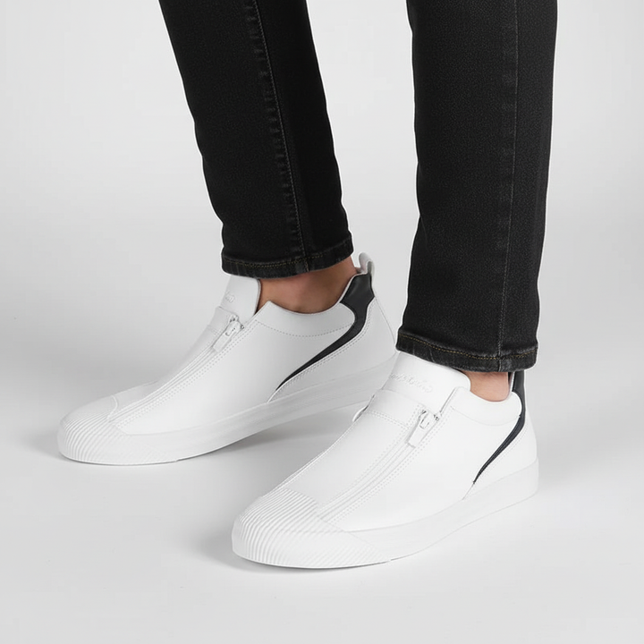 Scarpe mocassino uomo casual con cerniera e soletta ammortizzata, per un passo leggero e alla moda.