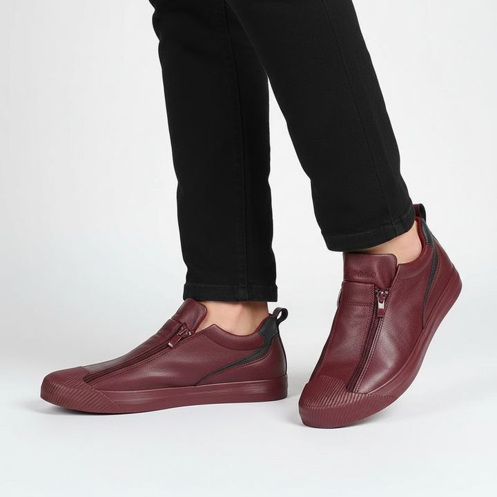 Mocassini casual con cerniera per uomo, ammortizzati e confortevoli, ideali per ogni occasione quotidiana.