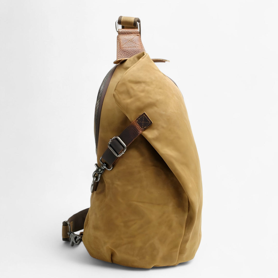 Borsa monospalla in tela multicolore con design vibrante, accessorio casual unisex per ogni occasione.