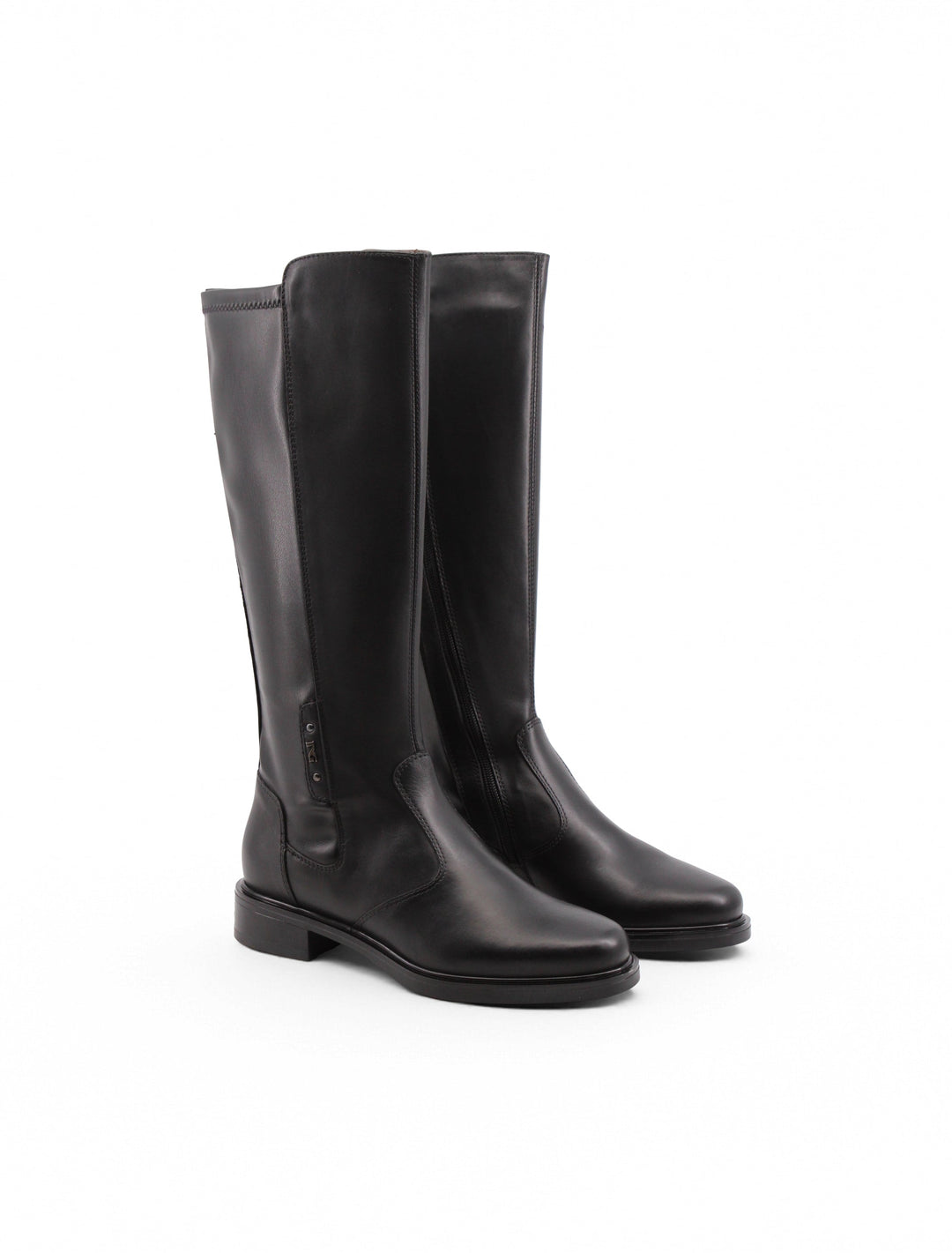 Stivali neri donna in vera pelle con zip laterale e tacco elegante 3 cm. Perfetti per autunno/inverno.