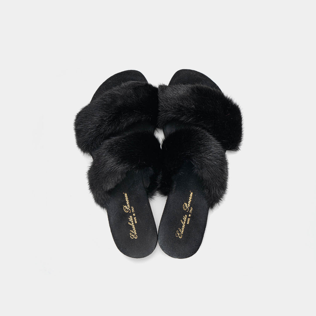 Ciabatte donna Ibiza nere, eleganti sandali estivi con doppia fascia per comfort e stile.