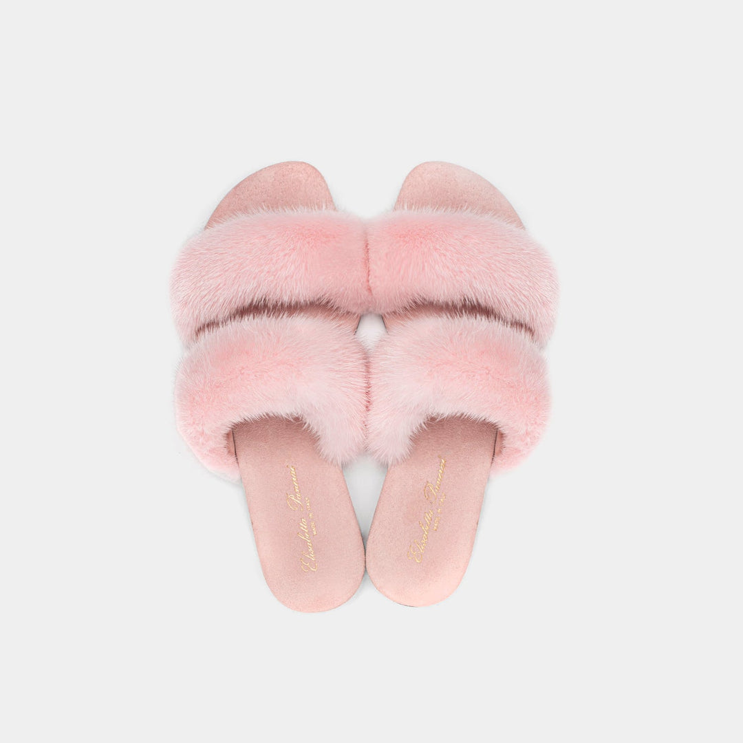 Idea regalo: pantofole rosa donna in visone, super morbide, per massimo comfort e relax.