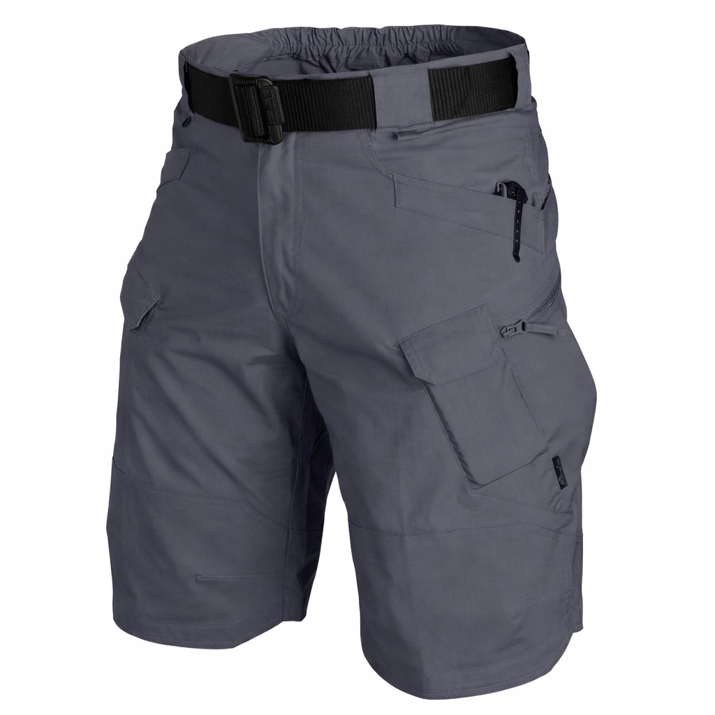 Shorts cargo uomo in tessuto leggero, multitasca, perfetti per l'estate, look casual e attività all'aperto.