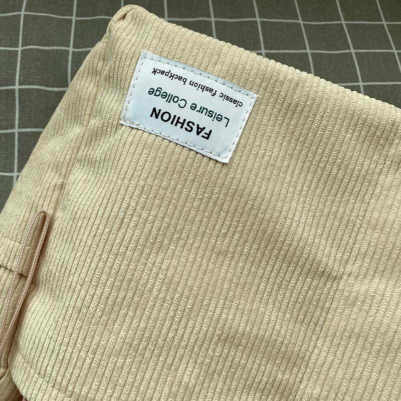 Borsa donna nera in velluto a coste, borsa a spalla versatile con tracolla regolabile.