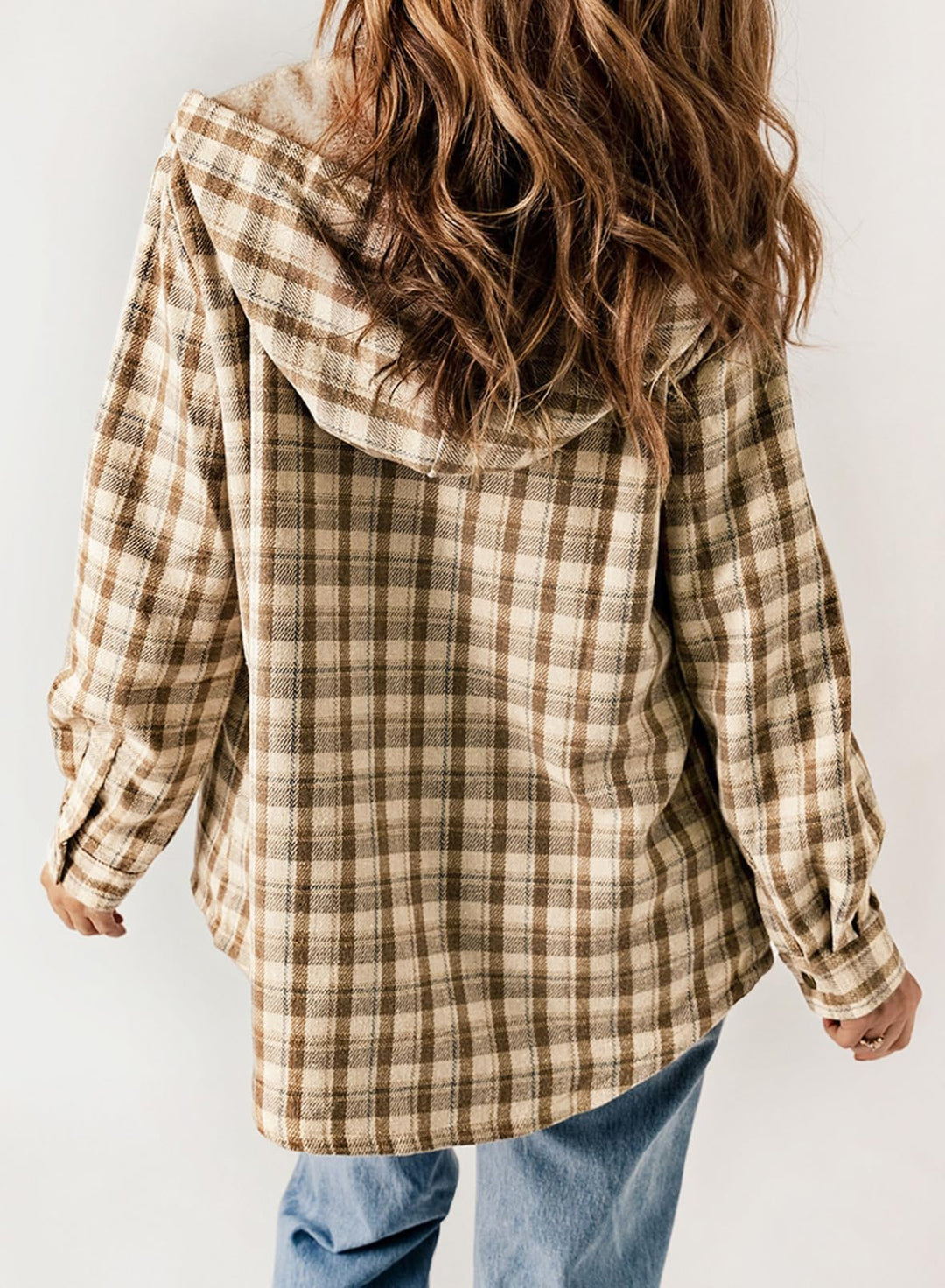 Giacca donna a quadri con cappuccio, ottima scelta outwear per la stagione fredda.