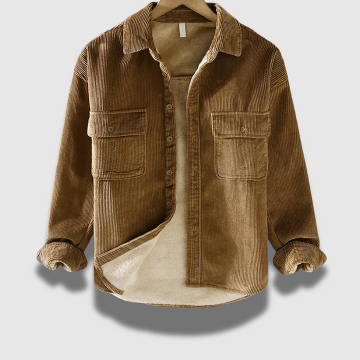 Giacca uomo a coste versatile, ideale per stile casual o elegante. Capo moda maschile per autunno/inverno.