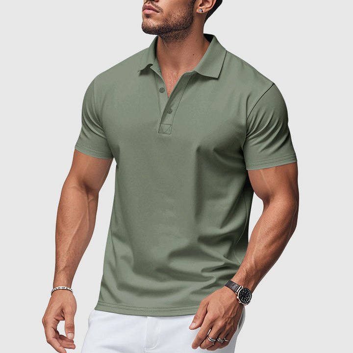 T-shirt polo uomo sportiva, traspirante, vestibilità atletica. Ideale per il comfort quotidiano.
