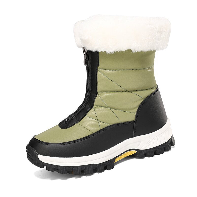 Stivali da neve donna, caldi e resistenti con zip. Comodi e con ottima aderenza sulla neve.