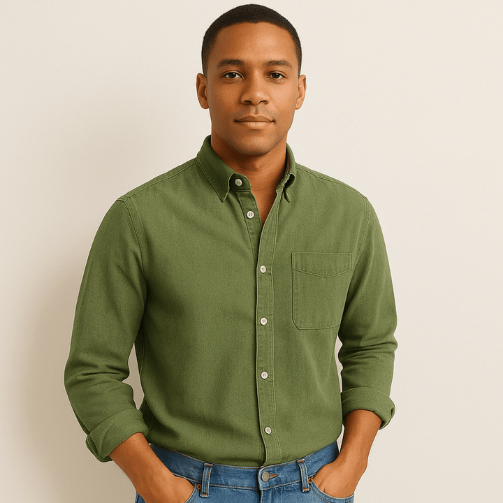 Camicia elegante uomo a maniche lunghe, vestibilità regolare, ideale per serate speciali.