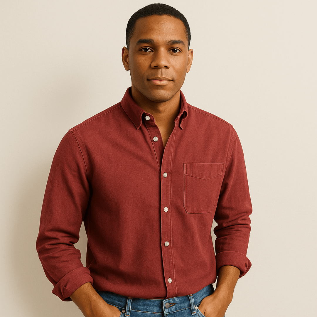Camicia regolare da uomo, maniche lunghe, confortevole e chic per ogni outfit.