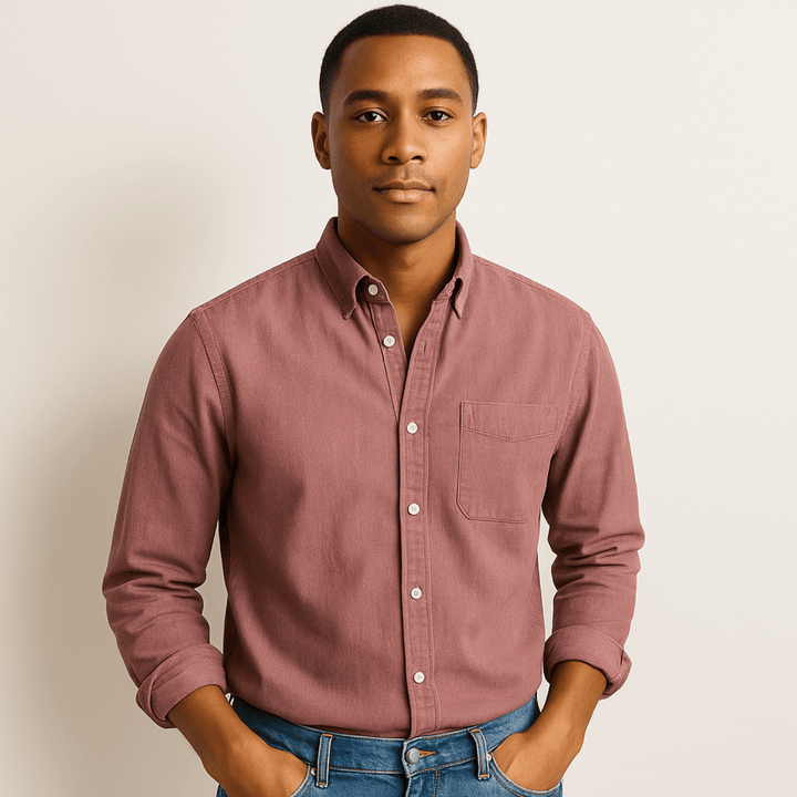 Camicia a maniche lunghe, vestibilità regolare, per uomo, essenziale per un look raffinato.
